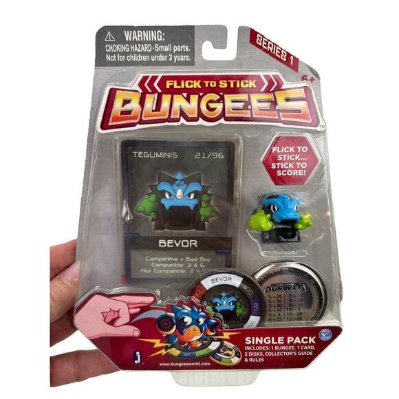 BUNGEES Flick To Stick To Score TEGUMINIS BEVOR 21/96 Series 1 New - Picture 1 of 7
